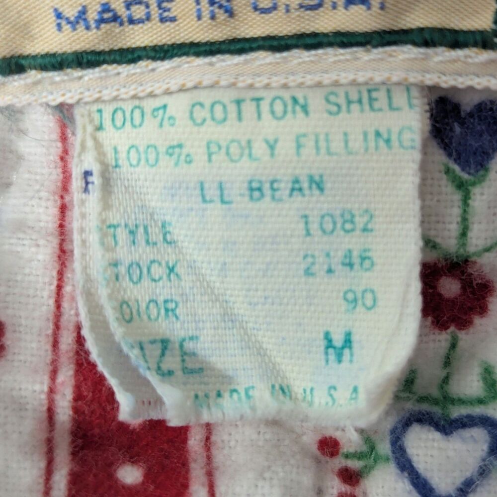 VTG LL Bean Lanz Cotton Flannel Robe Tyrolean Eyelet Granny Cottage USA MEDIUM - Picture 7 of 7